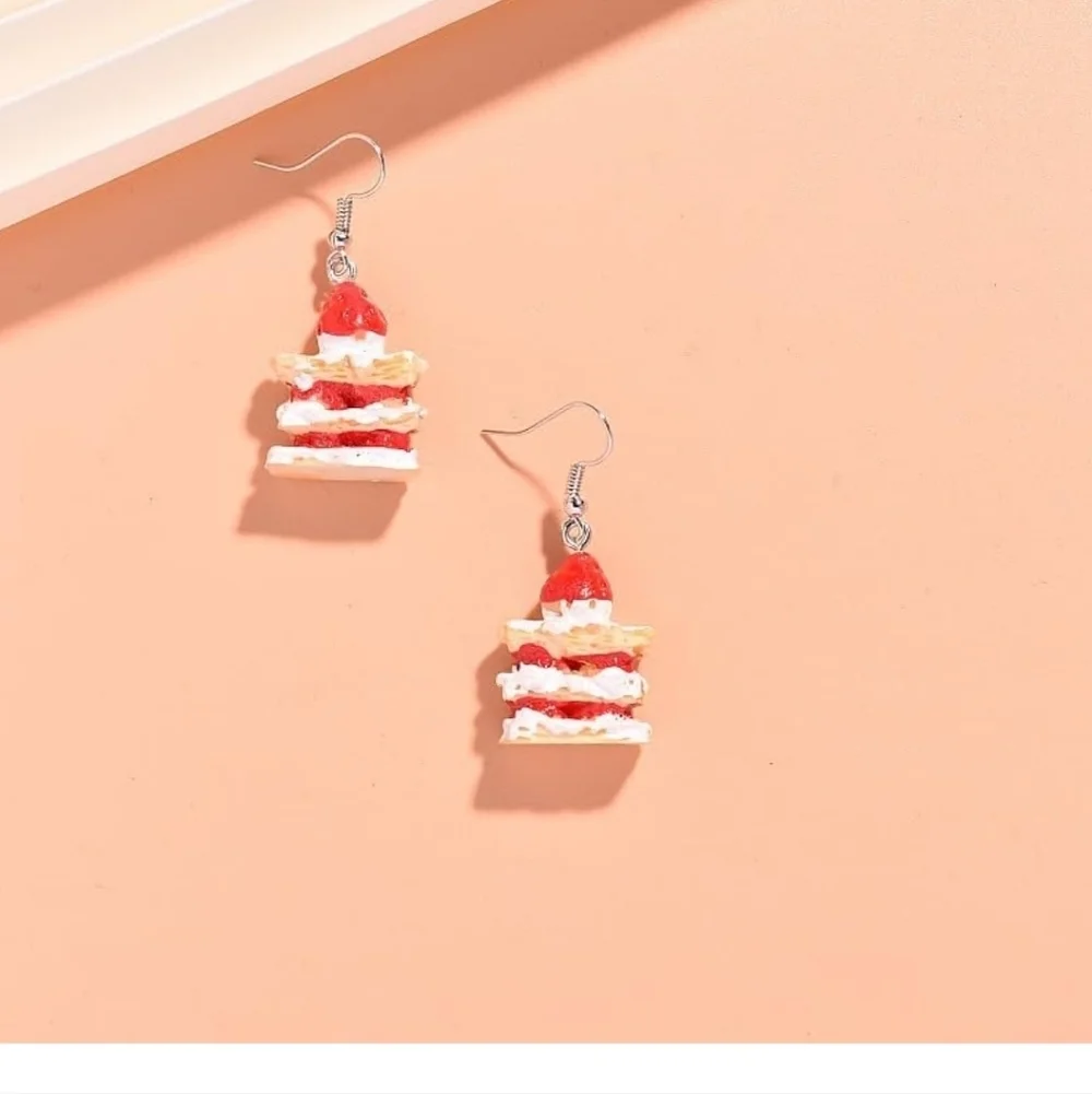 Strawberry Cake Slice Earrings